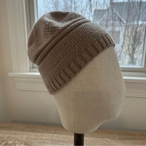 Portolano Taupe Knit Beanie Cap Hat Natural Fibers NEW with Tags Scandi Girl